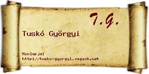 Tuskó Györgyi névjegykártya